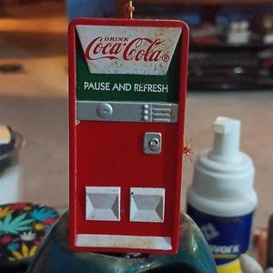 Vintage Coke refrigerator Christrmas Tree Ornament.